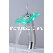 Alta acabamento cromado LED torneira da bacia de vidro LED (qh0801hf)
